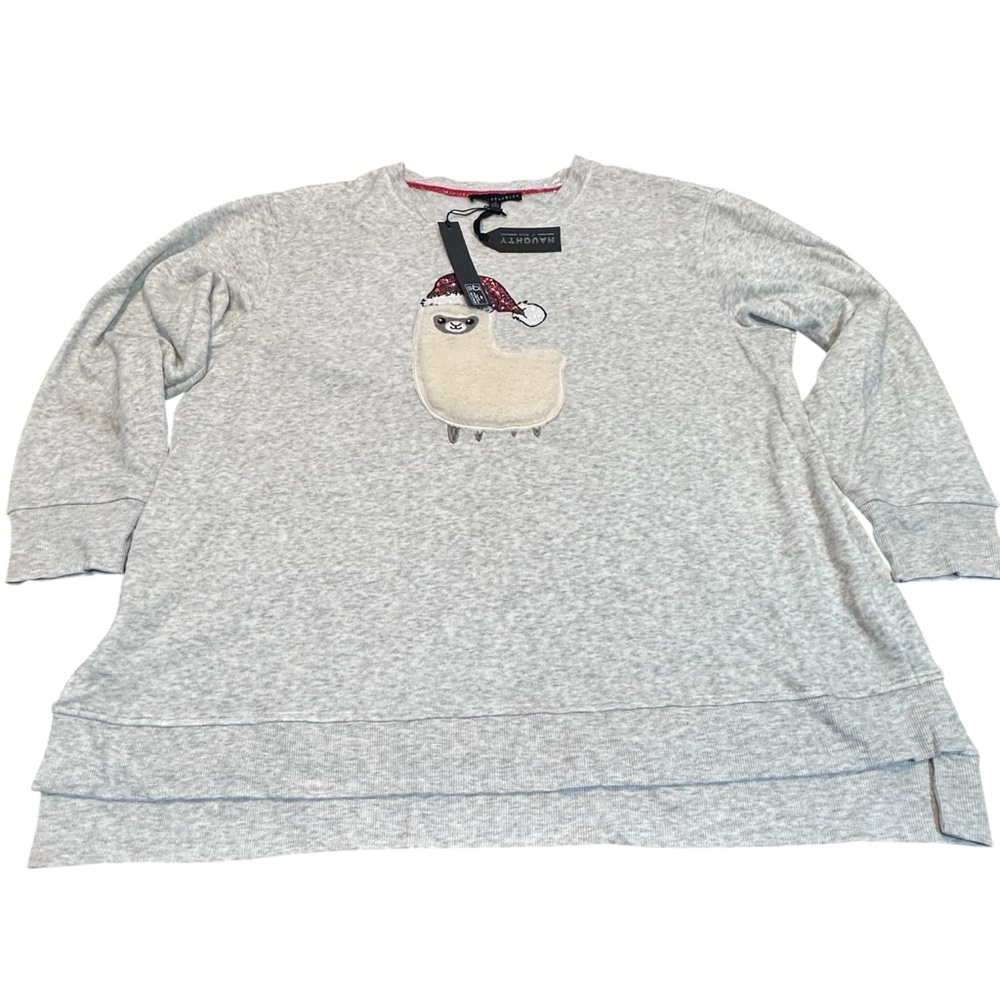Jane‎ + Delancey Women’s Holiday Llama Sweatshirt Size 1X NWT Naughty / Nice
